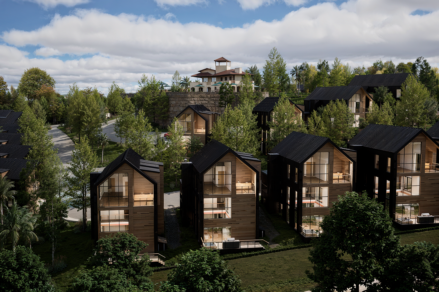 Render · Residences below clubhouse
