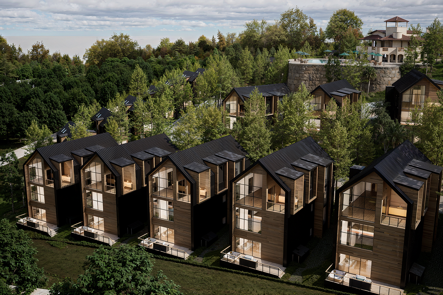 Render · Residences with terraces