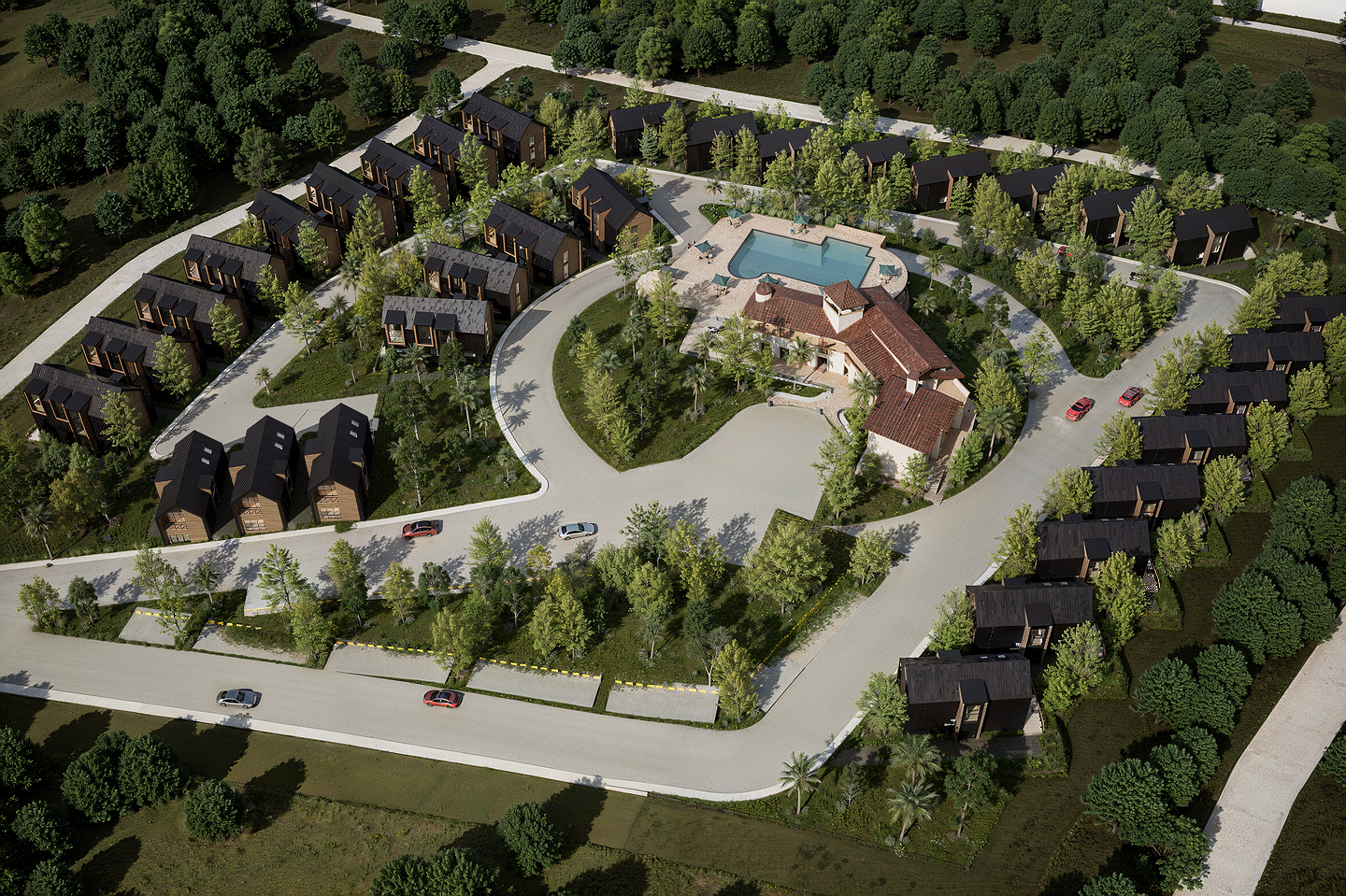 Render · Aerial view
