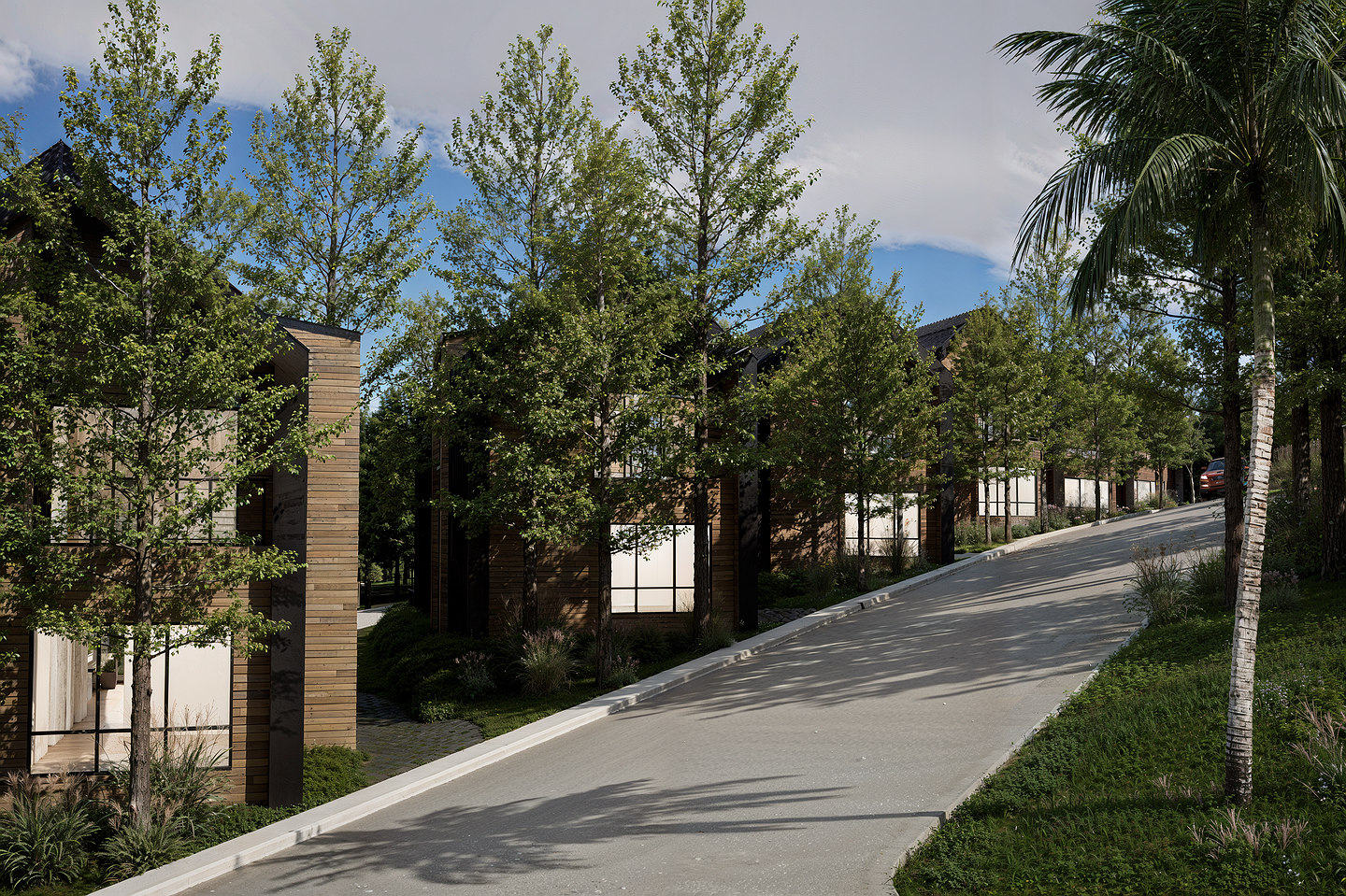 Render · Tree-lined street